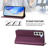 For Samsung Galaxy S22 5G RC01 Dual-Folded Magnetic Suction RFID Leather Phone Case(Violet)