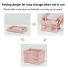 Stacking Folding Storage Baskets Home Kitchen Storage Bin Organizer With Handle 24.4 x 18 x 1.4cm(White)