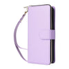 For Samsung Galaxy A26 Nine-card Slots Zipper Wallet Bag Leather Phone Case(Purple)