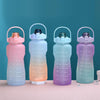 2L Large-Capacity Sports Water Cup Outdoor Drop-Proof Portable Straw Water Bottle(Purple Green Gradient)