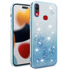 For Samsung Galaxy A10s Gradient Glitter Flower All-inclusive Phone Case(Blue)