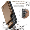 For Samsung Galaxy S25 5G CaseMe C22 Card Slots Holder RFID Anti-theft Phone Case(Brown)