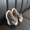 Autumn Winter Children Martin Boots Boys Girls Plush Warm Boots Casual Shoes, Size: 23(Khaki)