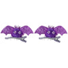 1pair Halloween Bat Hairpin Children Costume Headdress(Purple)