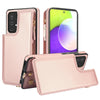 For Samsung Galaxy S20 Double Flap Zipper RFID Leather Phone Case with Short Lanyard(Rose Gold)