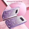 For Samsung Galaxy S8+ Gradient Glitter Flower All-inclusive Phone Case(Purple)
