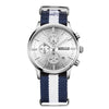 BAOGELA 1611 Small Three-pin Luminous Chronograph Calendar Quartz Watch For Men(Blue White Blue Steel White)