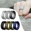 SiR053 V Shaped Grooved Edge Silicone Ring Outdoor Sports Couple Ring No.7(Army Green)
