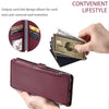 For Samsung Galaxy A36 Leather Stitching Multi-card Slot Zipper Phone Case(Wine Red)