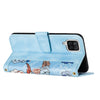 For Samsung Galaxy A12 5G Floral Pattern Leather Phone Case with Lanyard(Light Blue)