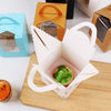 30 PCS Transparent Window 1 Piece Cardboard Portable Cup Cake Box Mousse Pastry Box Green