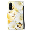 For Samsung Galaxy A26 5G Crystal Texture Colored Drawing Leather Phone Case(Gold Butterfly Epiphyllum)