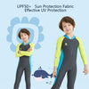 DIVE&SAIL Children Diving Suit Outdoor Long-sleeved One-piece Swimsuit Sunscreen Swimwear, Size: L(Boys Dark Gray)