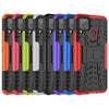 For Alcatel 3L (2020) Tire Texture Shockproof TPU + PC Protective Case with Holder(Red)