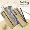For Samsung Galaxy Z Fold5 Integrated PC + PU Phone Case with Pen / Pen Box(Gold)