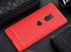 For Sony Xperia XZ2 Brushed Texture Carbon Fiber Shockproof TPU Protective Back Case(Red)