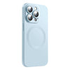 For iPhone 15 Pro Max CD Texture MagSafe Liquid Silicone Phone Case(Light Grey Blue)