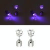 1 Pair Fashion LED Earrings Glowing Light Up Diamond Earring Stud(Purple)