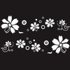 2 PCS/Set D-510 Flowers Pattern Car Modified Decorative Sticker(White)