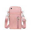 Crossbody Mobile Phone Bag Vertical Wallet Wrist Pouch With Arm Band for Women, Style: Pink