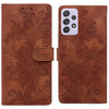 For Samsung Galaxy A52 / A52s 5G Lace Floral Embossed Magnetic Buckle PU Phone Case With Wrist Strap(Brown)