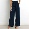 Women Suit Trousers Casual Versatile Wide Leg Trousers Temperament Commuter Pants, Size: L(Tibetan Blue)