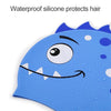 Children Cartoon Dinosaur Comfortable Silicone Swimming Cap(Pink)
