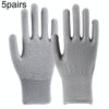 5pairs Outdoor Breathable Non-slip Particle Silicone Hiking Riding Nylon Gloves Thin Mittens(Grey)