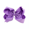 5 PCS 6 Inch Colorful Kids Girls Big Solid Ribbon Hair Bow Clips(5)