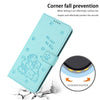 For vivo V40 / V40 Pro / T3 Ultra Embossed Kitten Phone Leather Case with Lanyard(Mint Green)