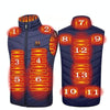 13  Area Double Control  Blue USB Electric Heating Undershirt Intelligent Warm Vest(5XL)