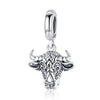S925 Sterling Silver Bull Head Pendant DIY Bracelet Necklace Accessories