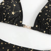 Woman Sexy Star Gilding Two Piece Bikini Swimsuit, Size:L(Black)