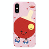 For iPhone X / XS Skin Feeling Jelly TPU Hybrid PC Phone Case(Spin Table Tennis Pink)