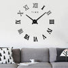 Bedroom Home Decoration Frameless Roman Numeral Large DIY Wall Sticker Mute Clock, Size: 100*100cm(Black)