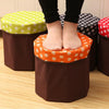 Household Multifunctional Folding Seating Storage Stool(Black)