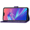 Lucky Clover Pressed Flowers Pattern Leather Case for ASUS ZB633KL, with Holder & Card Slots & Wallet & Hand Strap (Purple)