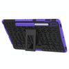 For Samsung Galaxy Tab S8 / Galaxy Tab S7 T870 / T875 Tire Texture Shockproof TPU+PC Protective Case with Holder(Purple)