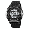 SKMEI 2098 Multifunctional Men 50M Waterproof Thermometer Dual Display Digital Wrist Watch(Black+White)