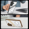 For Samsung Galaxy A15 Plating Holder PC Hybrid TPU Phone Case(Gray Black)