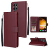 For Samsung Galaxy S25 Ultra 5G 3-Card Slots Multifunctional Leather Phone Case(Wine Red)