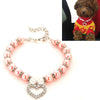 Pink Pearl Pet Collar, M (Cat & Dog) - Rhinestone, Copper
