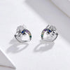 Silver Stud Earrings Silver Earrings Colored Zircon Silver Stud Earrings