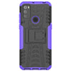 For Alcatel 3L (2021) Tire Texture Shockproof TPU+PC Protective Case with Holder(Purple)