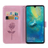 Rose Embossed Horizontal Flip PU Leather Case for Huawei Mate 20, with Holder & Card Slots & Wallet (Rose Gold)