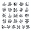BSC030 26 Letters DIY Bracelet Beaded Accessories Zircon Silver Beads, Style: T