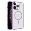 For iPhone 11 Pro Max Frosted Translucent Side Ice Fog Cooling MagSafe Phone Case(Light Purple)