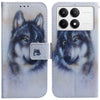 For Xiaomi Poco F6 Pro Coloured Drawing Flip Leather Phone Case(White Wolf)