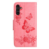 For Samsung Galaxy A36 / A56 5G Butterfly Embossed Flip Leather Phone Case(Pink)