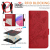 For Samsung Galaxy A56 5G Embossed Rose RFID Anti-theft Leather Phone Case(Red)
